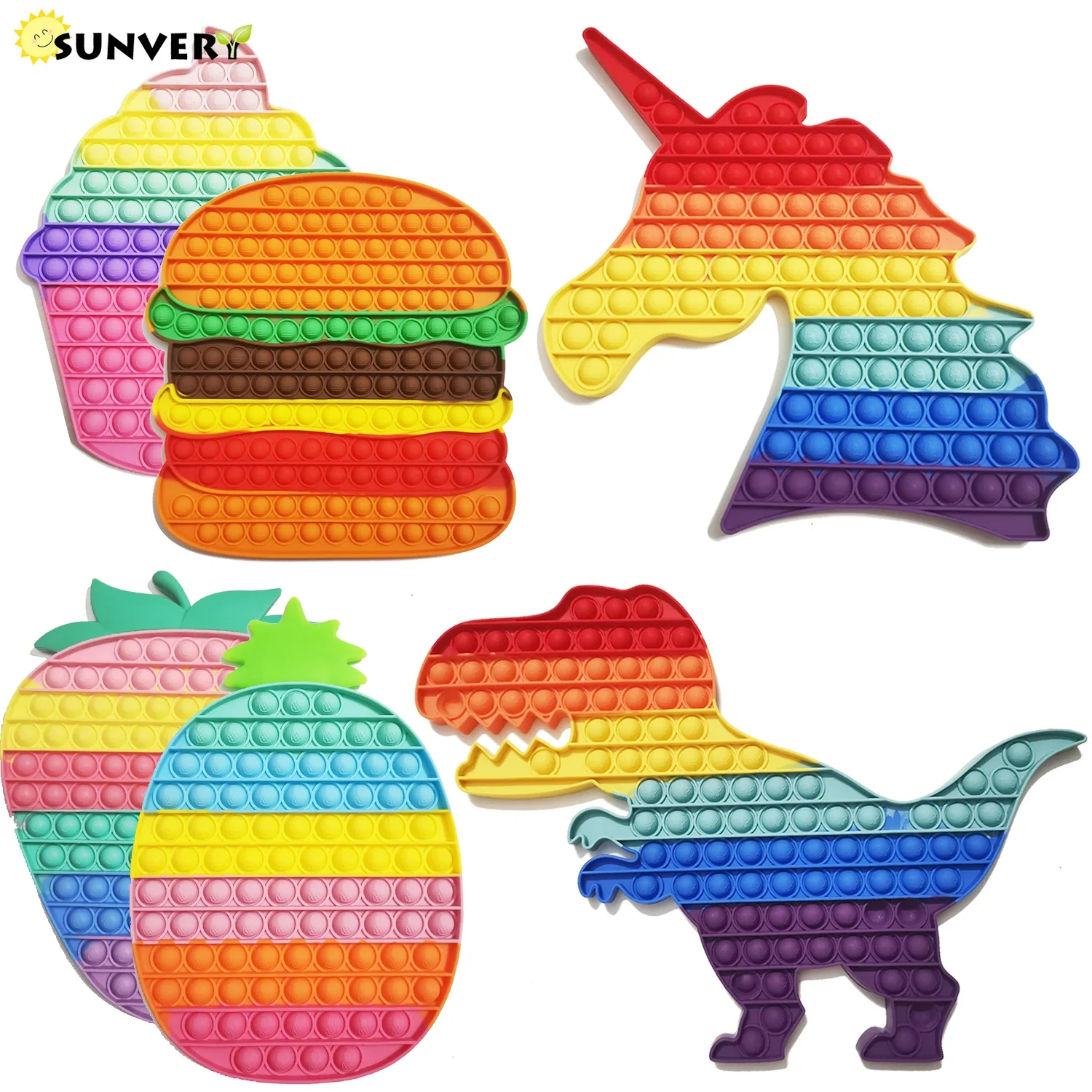 Dinosaure géant 30/40, grosse bulle Push sensorielle, XXL, énorme jouet pour enfant, jeu anti-stress, cadeau pour autisme et tdah,licorne, papillon, jouet en forme de cœur