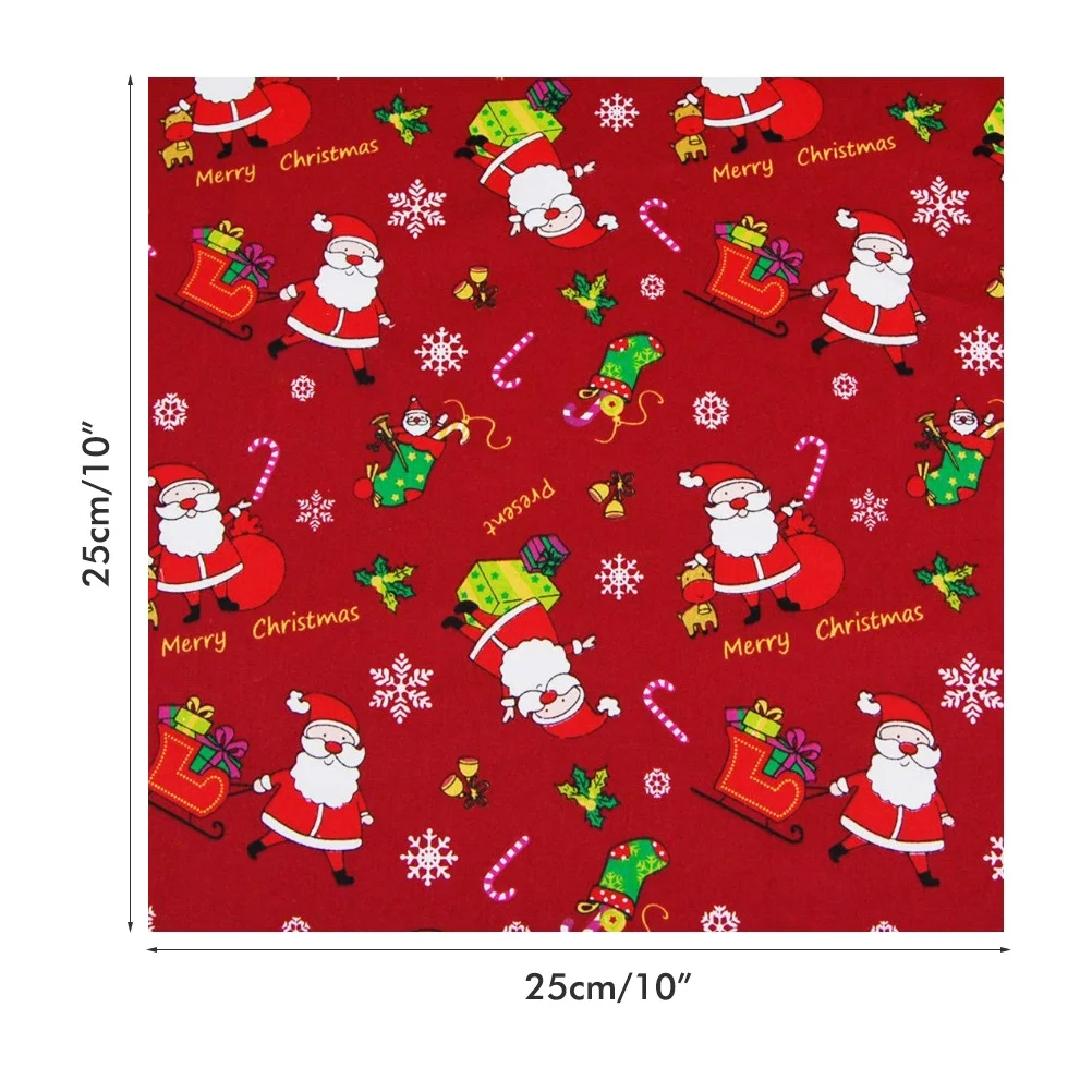 Christmas Cotton Fabric Patchwork Quilted Fabric for Dress Making Shirts Clothes Sewing Patchwork DIY Crafts