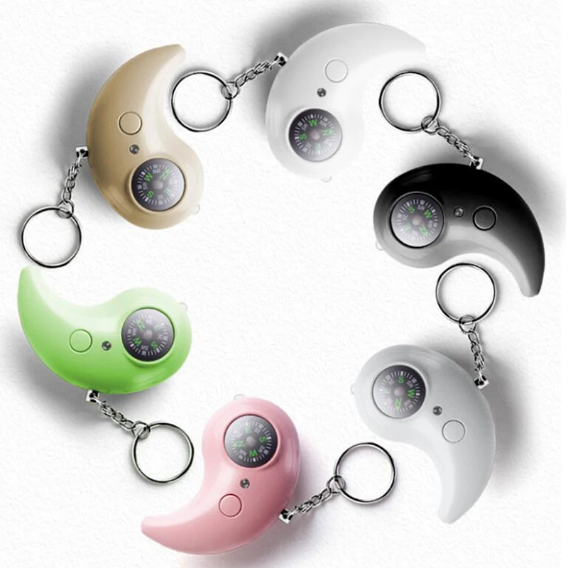 1Pc 130dB SOS Alarm With LED Light, Portable USB Charging Emergency Alarm Outdoor Safety Compass Alert Survival Tools Decoration