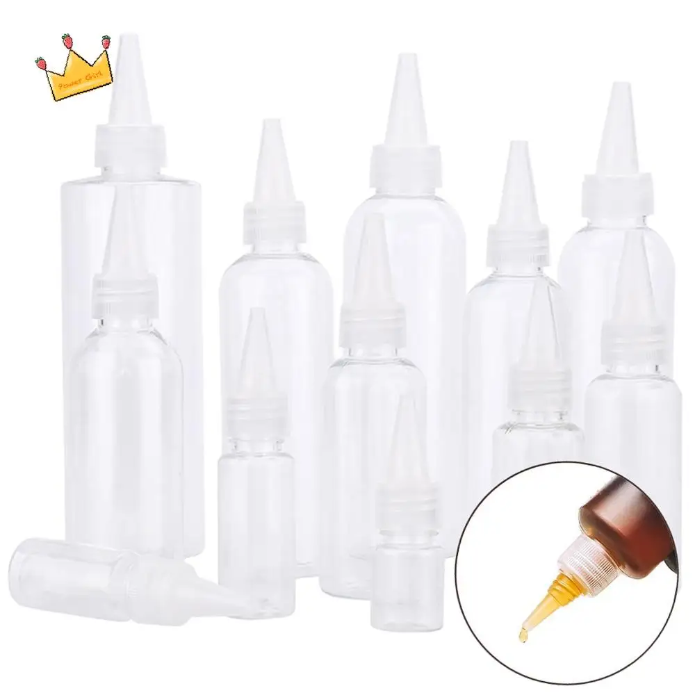 

Clear with Twist Top Cap Sharp-mouth Container Empty Dropper Bottles Liquid Dispenser Refillable Bottles Squeeze Bottles