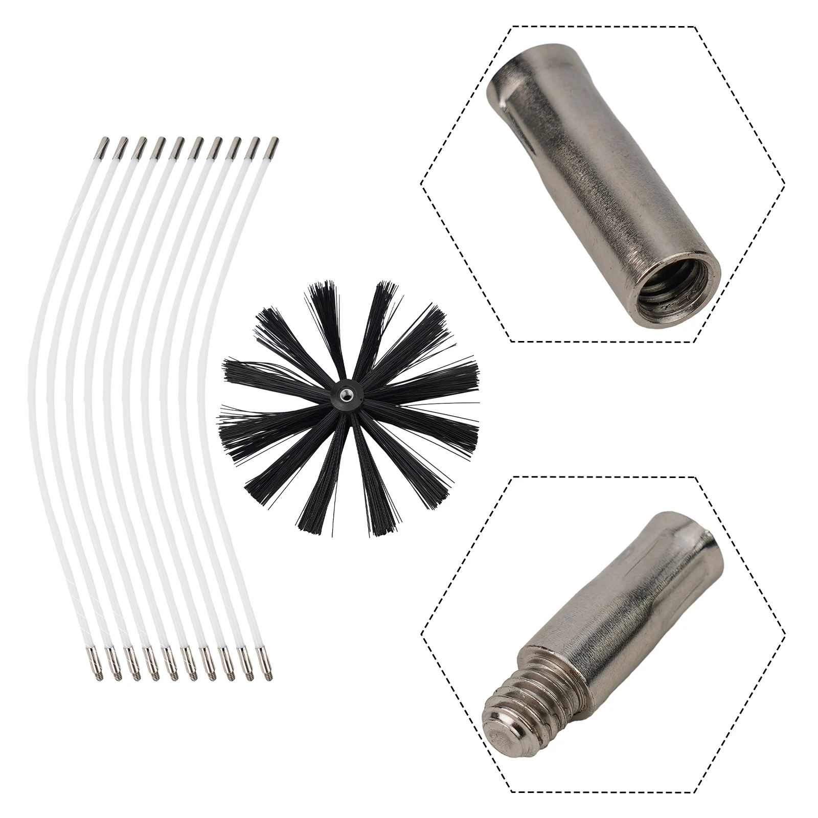 

Черная + белая щетка, 4/12 шт., мягкая ткань, диаметр 10 см, нейлоновые детали, стержень, вращающийся инструмент в сборе, сушилка для чистки дымохода