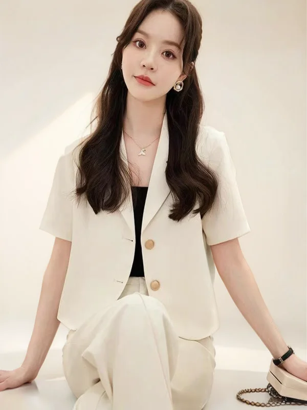 

Blazers Womans Winter Coat Voile Art Nouveau Benefit Dignified Ladylike Single Breasted Peak Opulent Light Comfortable Masterful