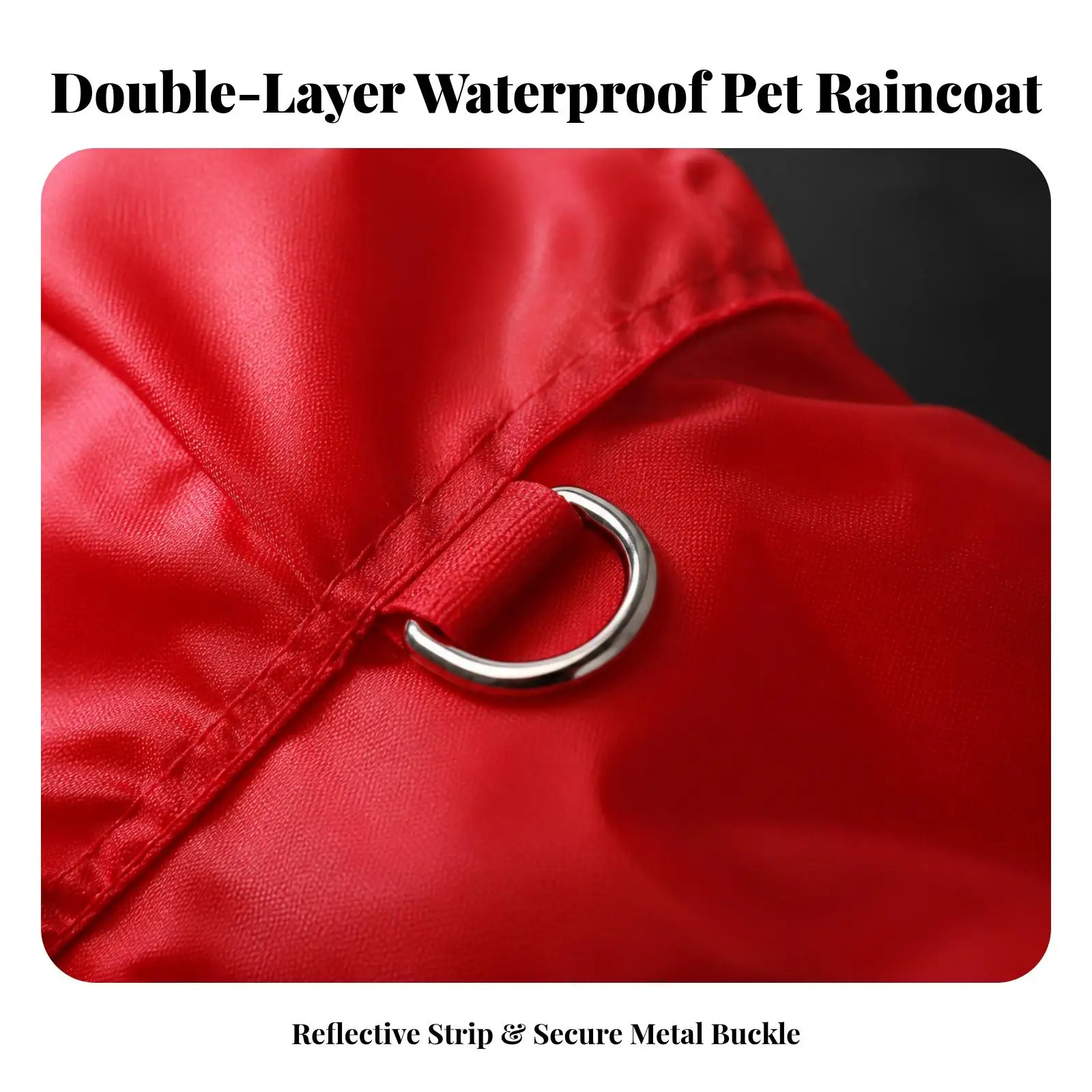 Acrylic Dog Rain Poncho with Hood Reflective Back Strip Waterproof Rainwear for Canine Outdoor Walking Gear