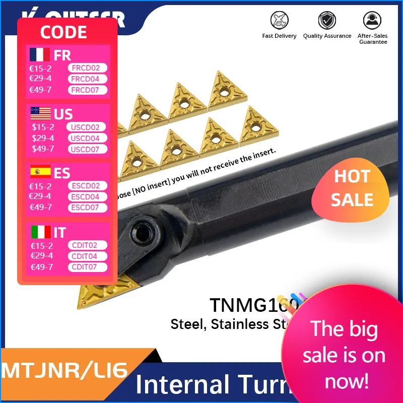 

S18Q-MTJNR16 S20R-MTJNR16 S32T-MTJNR16 токарный инструмент с ЧПУ, токарный станок, внутренние расточные держатели, Токарный резак для твердосплавных вставок TNMG