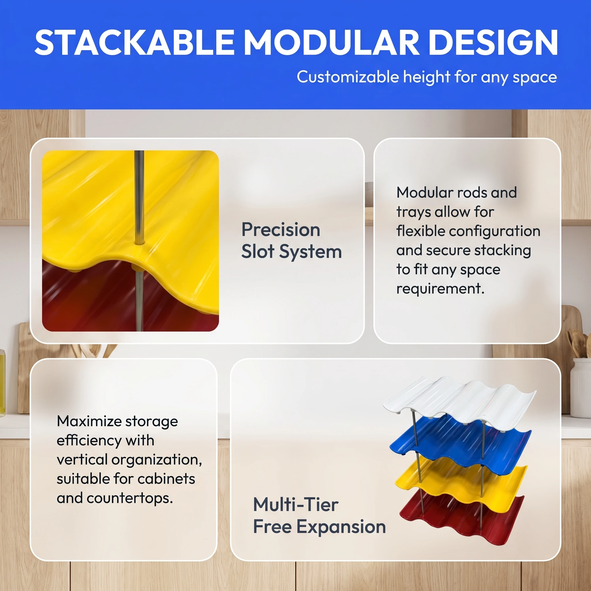 2/3/4 Layer Fashionable Cup Storage Plastic Vertical Rack, Portable Plastic Cup Holder, Wavy Cup Holder, Countertop Layered Cup Holder, Household Living Room Cup Storage Rack, Multi-layer Space Saving Cup Storage Rack, Desktop Large Capacity