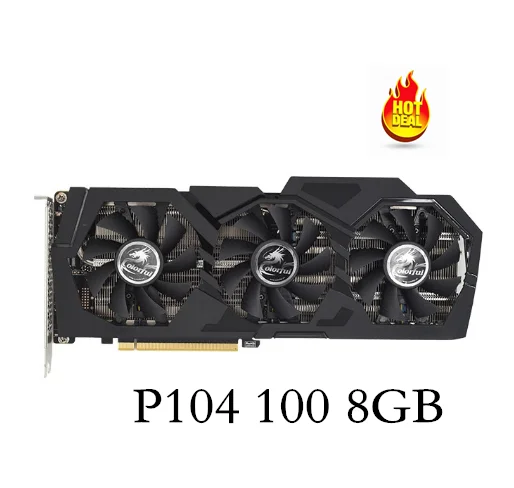 NVIDIA GPU P104 100 Graphics card ETH Hashrate 33+mh/s P104-100 Ethereum GDDR5X 256bit 11000MHz Video Card For Mining Used