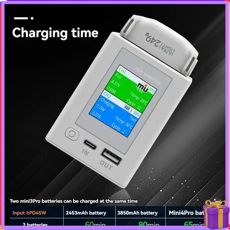 

Advanced For DJI Mini 4 Pro/3/Mini 3 Pro Charge Butler Intelligent Battery Charger With LED Digital Display Charging Hub