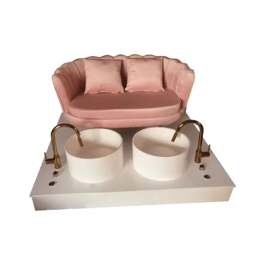 

Manicure Salon Furniture Lovely Soft Pink Manicure Sofa Pedicure Chair Duo Sofa