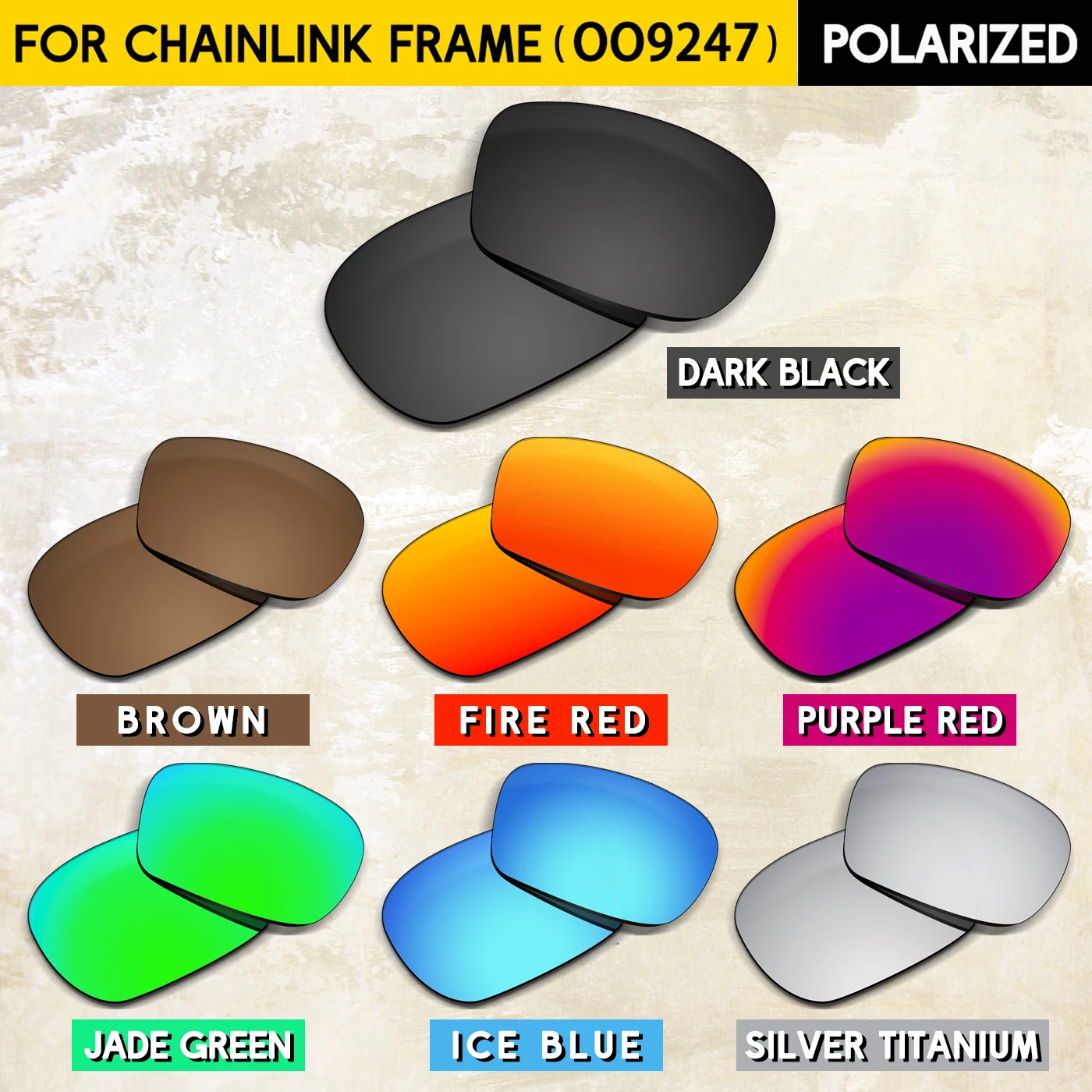 

1.5mm Polarized Replacement Lenses for Oakley Chainlink OO9247 57mm AI Glasses -100% UV Protection