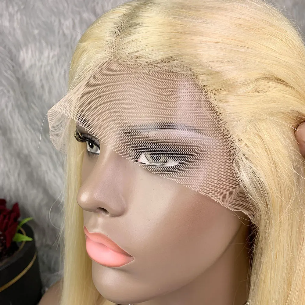 

613 Lace Front Wig Human Hair 13x4 Blonde Straight Human Hair Wigs Transparent Lace Frontal Wigs Pre Plucked with Baby Hair