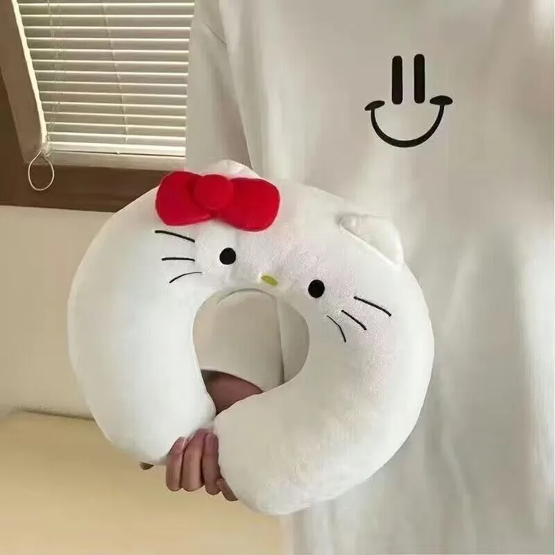 Sanrio Hello Kitty Kuromi Pochacco Cartoon Creative U-Shaped Pillow Kawaii Girly Heart Travel Portable Neck Collar Nap Pillow