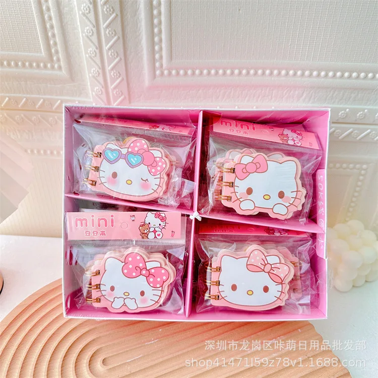 24Pcs/box Mini Sanrio Hello Kitty Notebook Girl Cute Mini Portable Notebook Mymelody Cinnamoroll Kuromi Diary Book Holiday Gifts