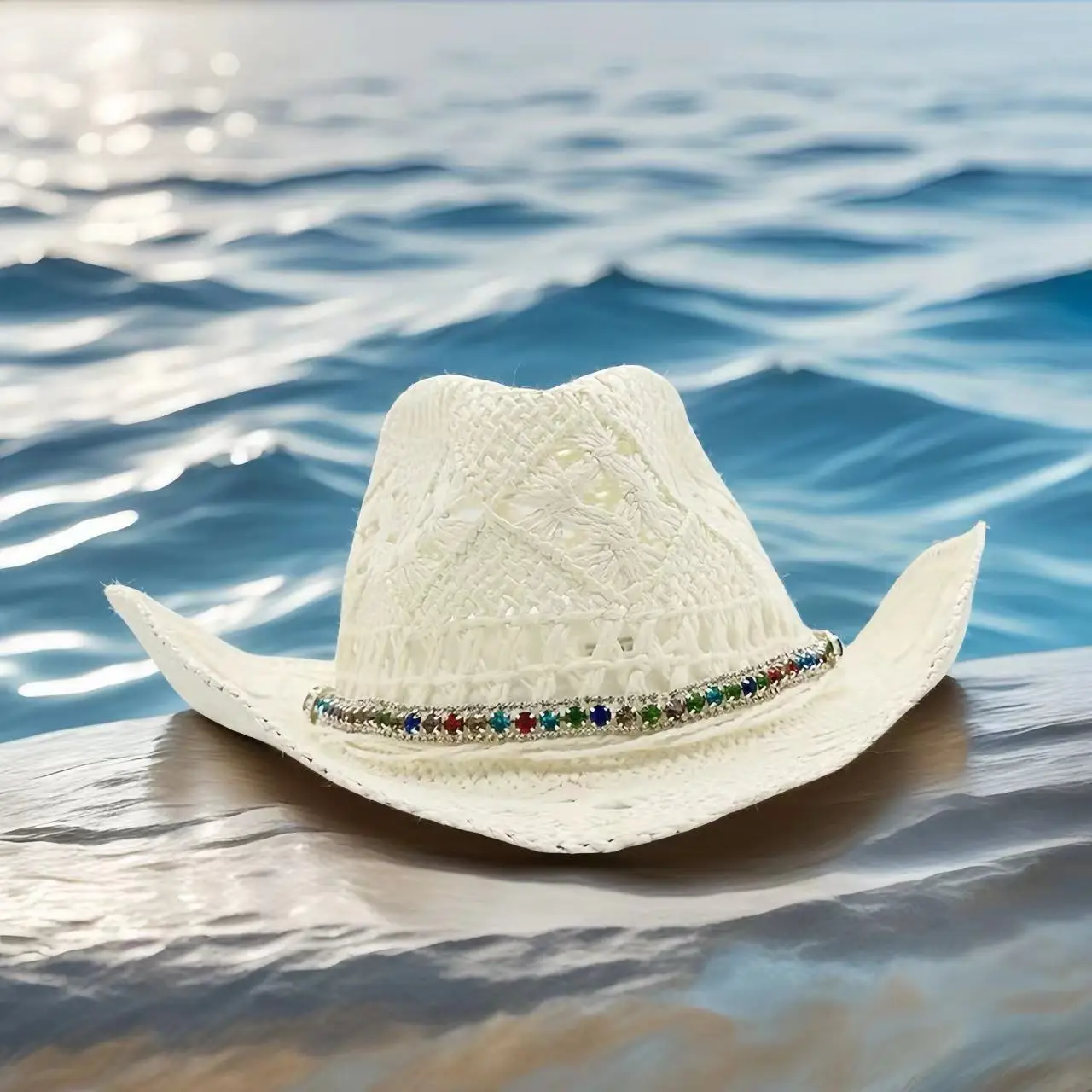 

HongLuan Beach White Cowboy Straw Hat Man for Cowboy Hat Party ,Cowboy Accessories & Cowgirl Hats for Ladies Adults Woman