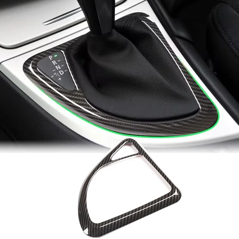ABS Carbon Fiber Car Center Console Gear Shift Panel Cover Trim Sticker  For BMW 1 Series E81 E82 E87 2007-2011 Auto Accessories