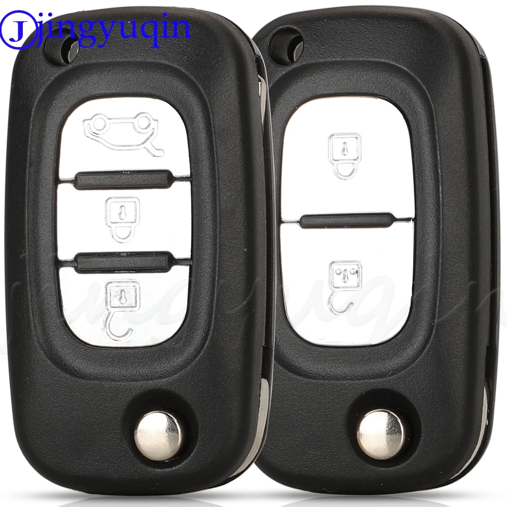 jingyuqin Remote Flip Folding Key Shell Fob Case For Renault Logan Clio Vivaro Master Traffic Kangoo Megane laguna