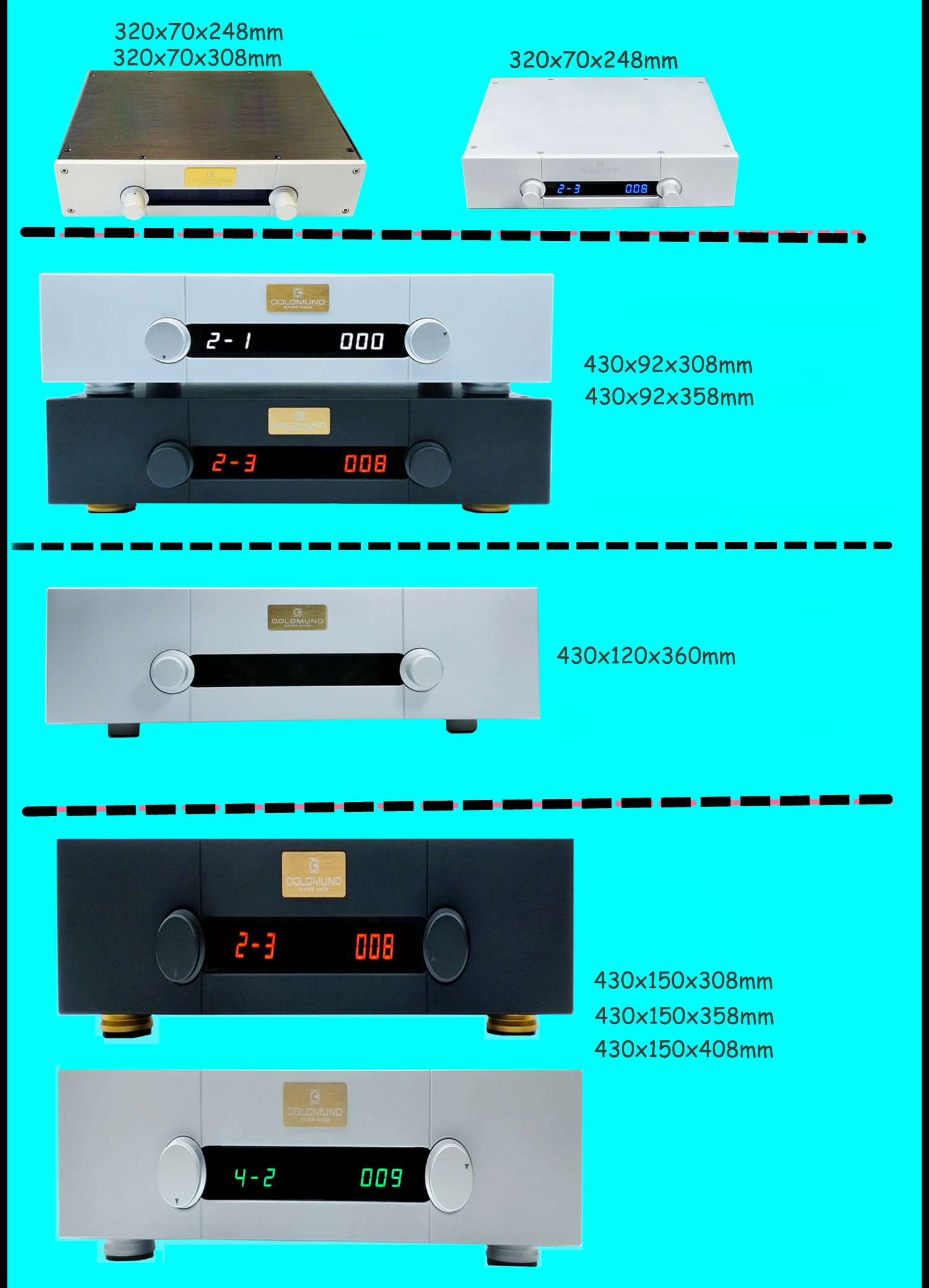 Aluminum Alloy Chassis Case Cabinet Housing Box for Infrared Remote Control Volume Control  Amplifier Preamp  Reference GOLDMUND