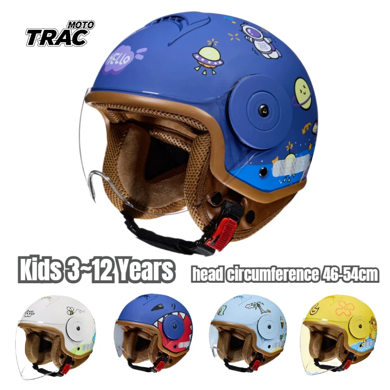 Hot Childrens Helmet Child Cartoon Animation Moto Motor Helmet Comfortable Motos Protective Safety Helmets Kids 3~12 Years