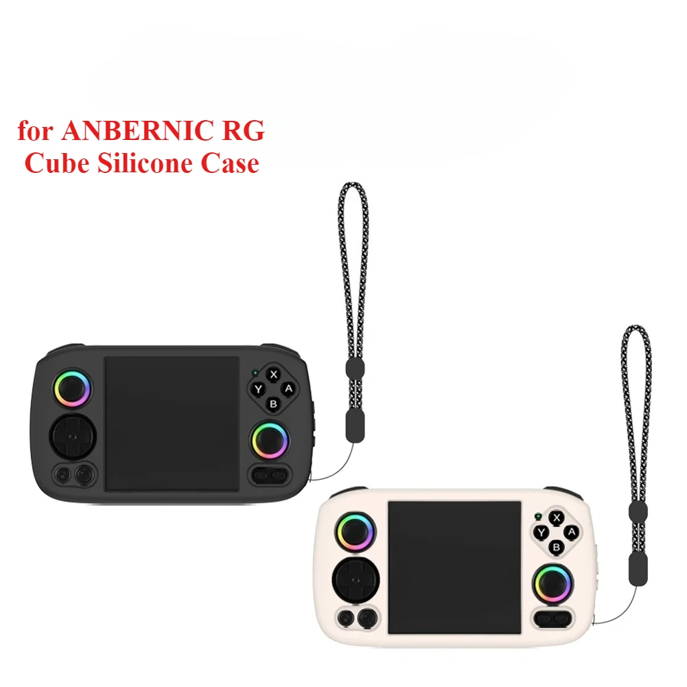 

for ANBERNIC RG Cube Game Accessories Silicone Case Shockproof Protective Case Anti-Scratch Protector Shell Sleeve with Lanyard