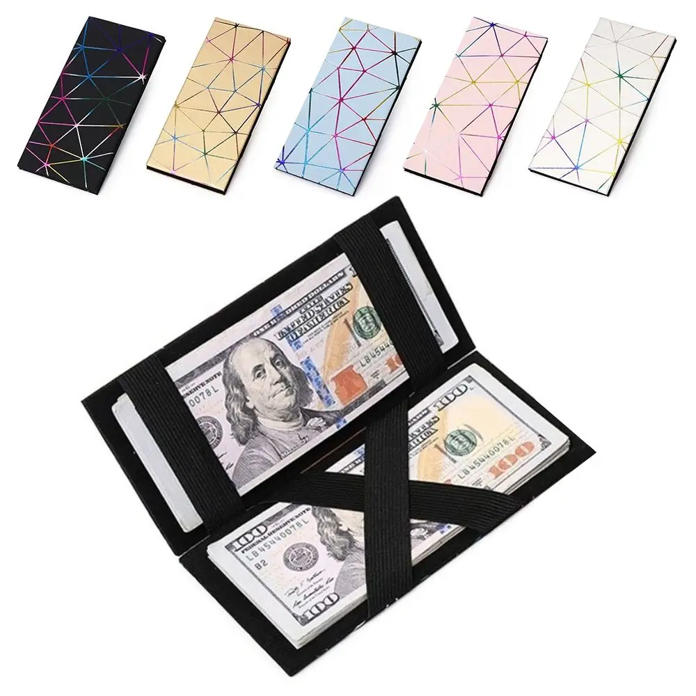 Creative PU Leather Money Clip Large Capacity Thin Coin Bag Lightweight Lasers Change Purse Men
