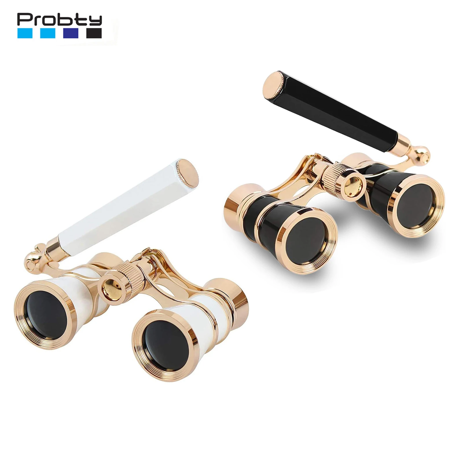 

Probty Opera Glasses Binoculars Metal Body Withhandle Theater Telescope Women Girls Optical Design Gift Retro Binoculars