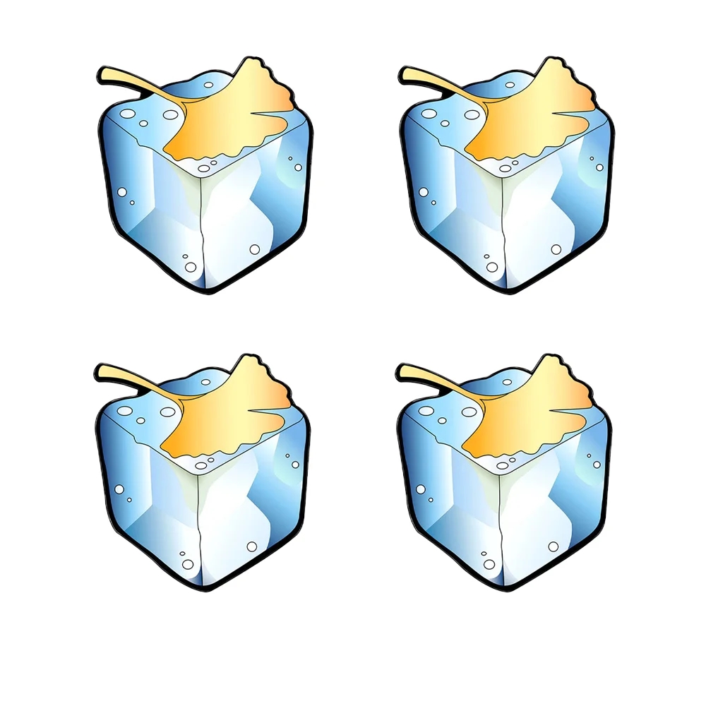 4pcs Frozen Flower Enamel Pins Set Ice Cube Floral Brooches for Backpacks Aesthetic Ice Cube Flower Enamel Lapel Pins