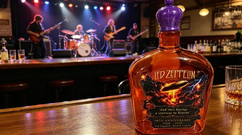 Led Zeppelin 58th Anniversary Whiskey Flask Portable Hip Flask