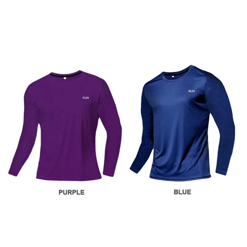 2 Pieces Quick Dry Clothes Men's Long Sleeve T-Shirt Breathable Sweat Absorption T Running Sports Outdoor Climbing Camiseta Gym