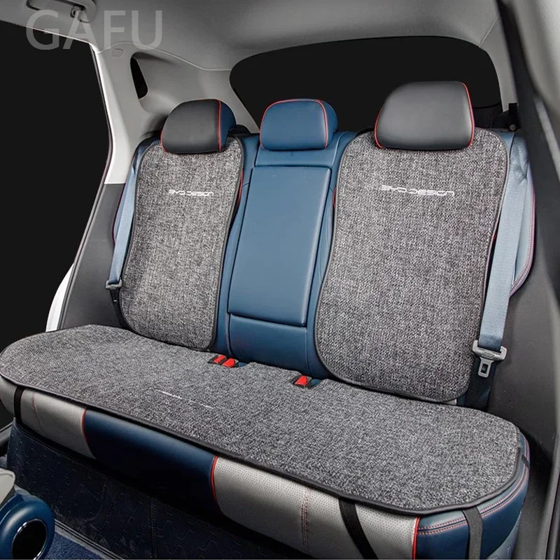 

For BYD Atto 3 Yuan Plus EV 2021-2023 Four Seasons Cushion Linen Ice Silk Semi-wrapped Seat Cover Free Removal Car Accessories