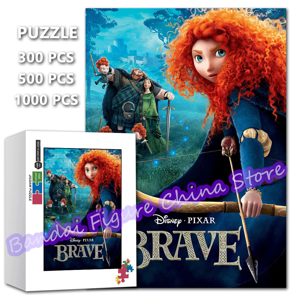 

300/500/1000 Pieces Brave Movies Cartoon Jigsaw Puzzle Disney Princess Merida Figure Puzzle Kids Decompress Educational Toys