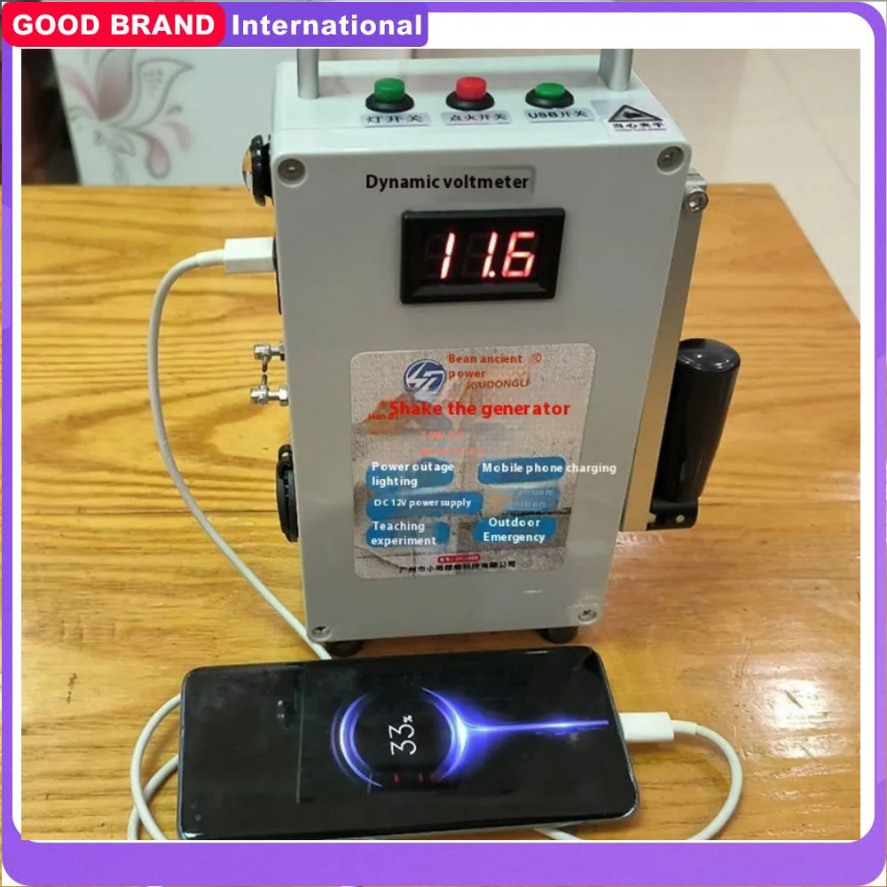 

Hand Crank Generator 12V 30W Portable High Power Outdoor Car Generator Lighting Phone Appliance Charging Backup Power XY-100D