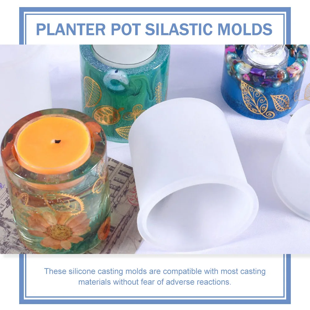 

1set Cylinder Silicone Mold For Resin Art Crafts Holders Diy Home Decor Aromatherapy Furnishing Articles Molds Jewelry