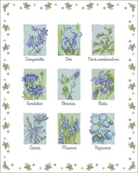 Lanarte-Pacchetto di fiori blu per il ricamo di auguri, kit con cuciture incrociate contate, nuovo stile, 34193, 90111