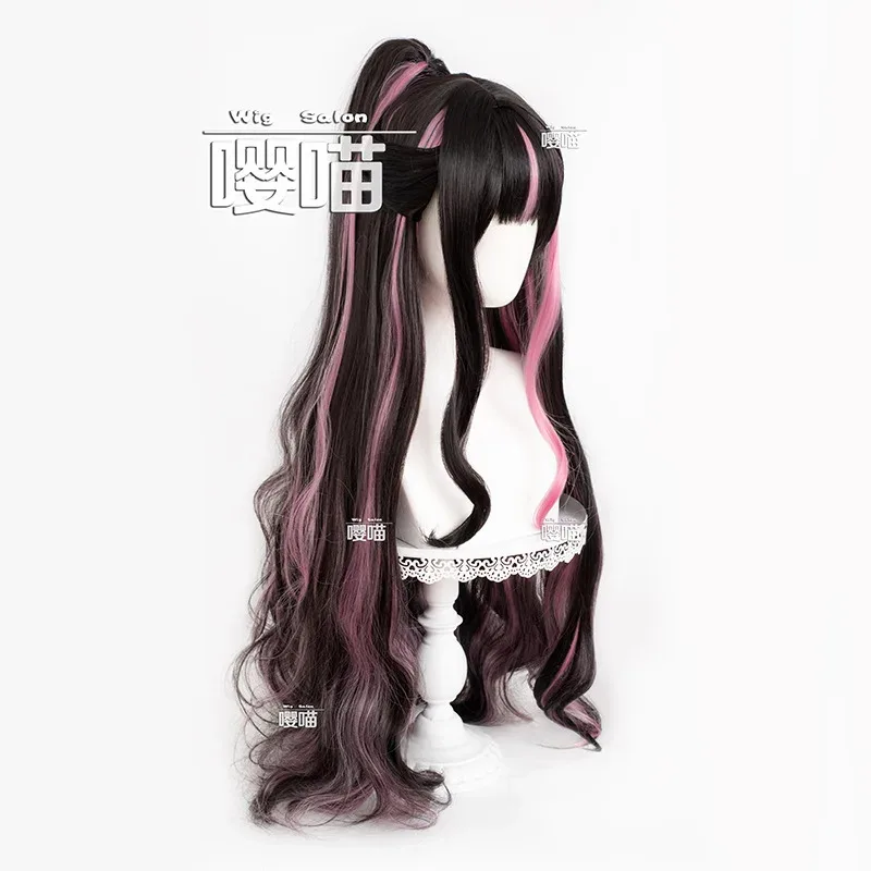 2025 aaa 게임 나라카 블레이드포인트 유 링롱 코스프레 여성 혼합 색상 긴 머리 + 무료 가발 캡