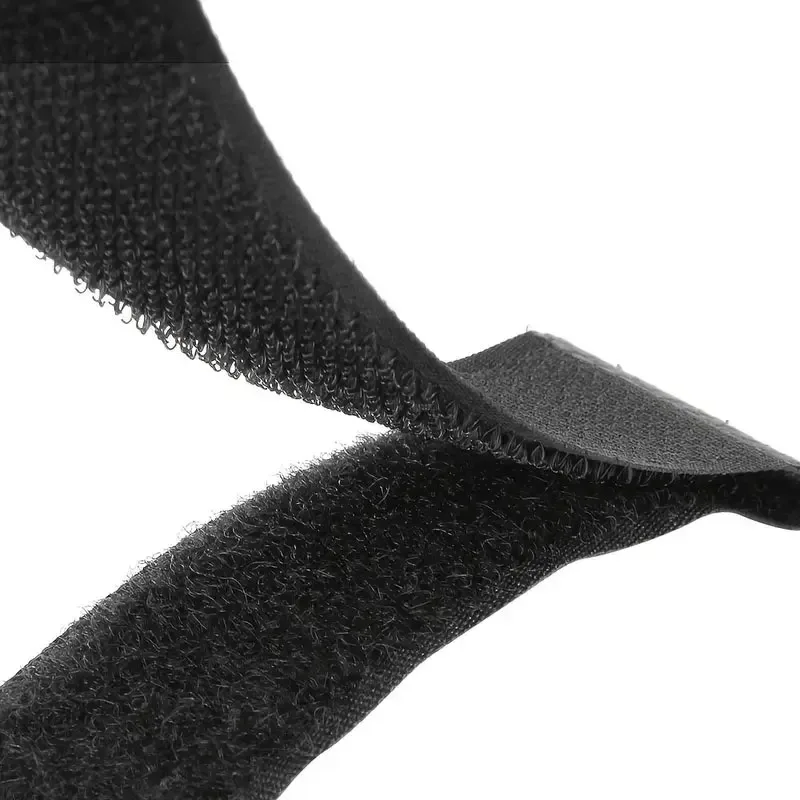 Reusable Nylon Cable Ties Hook & Loop Strap Fastening Tape Black Self-Adhesive Bike Ties 10pcs