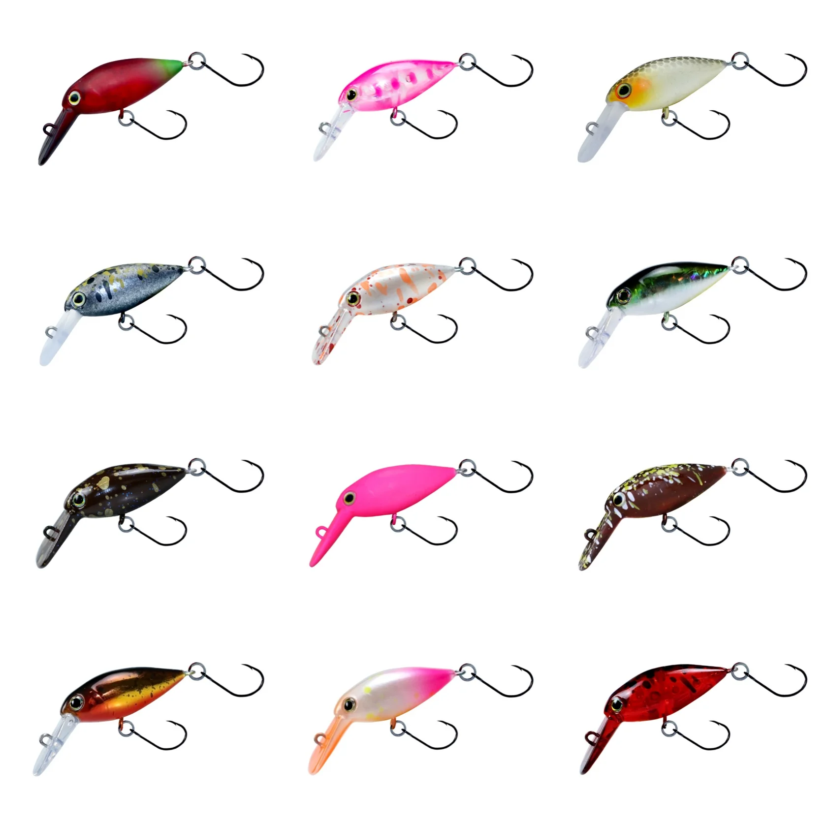 

12 шт., 30 мм, 2,4 г, воблер, рыболовная приманка, искусственная жесткая приманка для окуня, воблер, приманки для рыбы гольяна