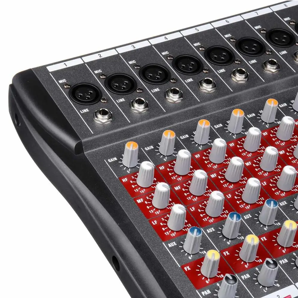 전문가용 8채널 오디오 DJ 믹서, 사운드 믹서, 오디오 노래방, 팬텀 파워 48V, USB 잭, 특가 상품 13 B