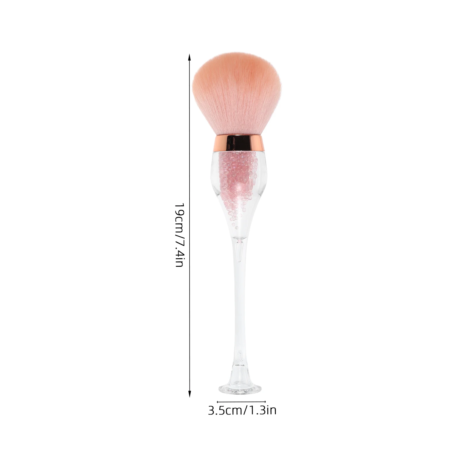 

2Pcs Nail Dust Brush Soft Large Bristles Wine Glass Design Portable Manicure Nail Powder Removal Cleaning Tool for Salon Home