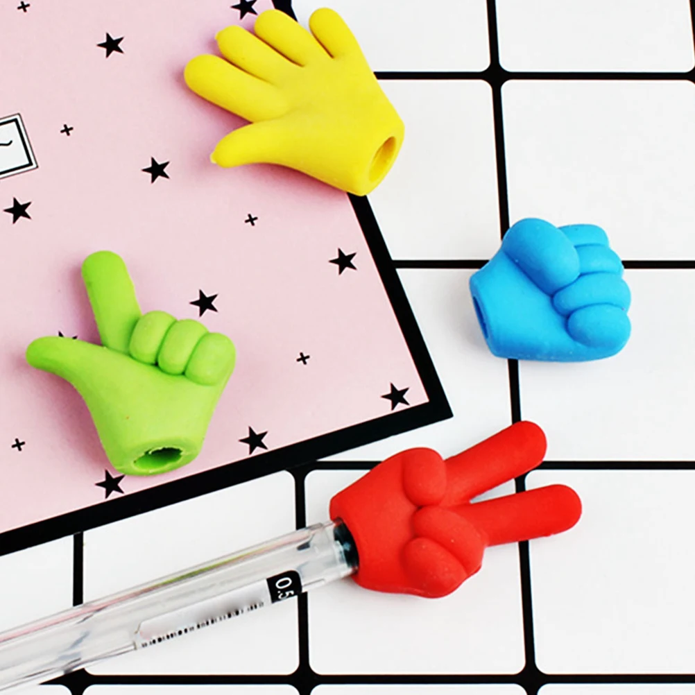 

36pcs Finger Shaped Design Multifunctional Pencil Cap Erasers for Kids Mini School Supplies Cute Rubber
