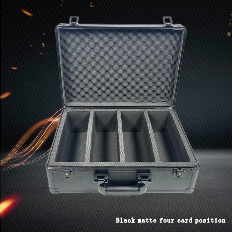 boite-de-rangement-pour-cartes-de-collection-sportives-4-emplacements-une-seule-couche-finition-mate-etui-pour-plaques-de-cartes-gradees-psa-en-alliage-d'aluminium