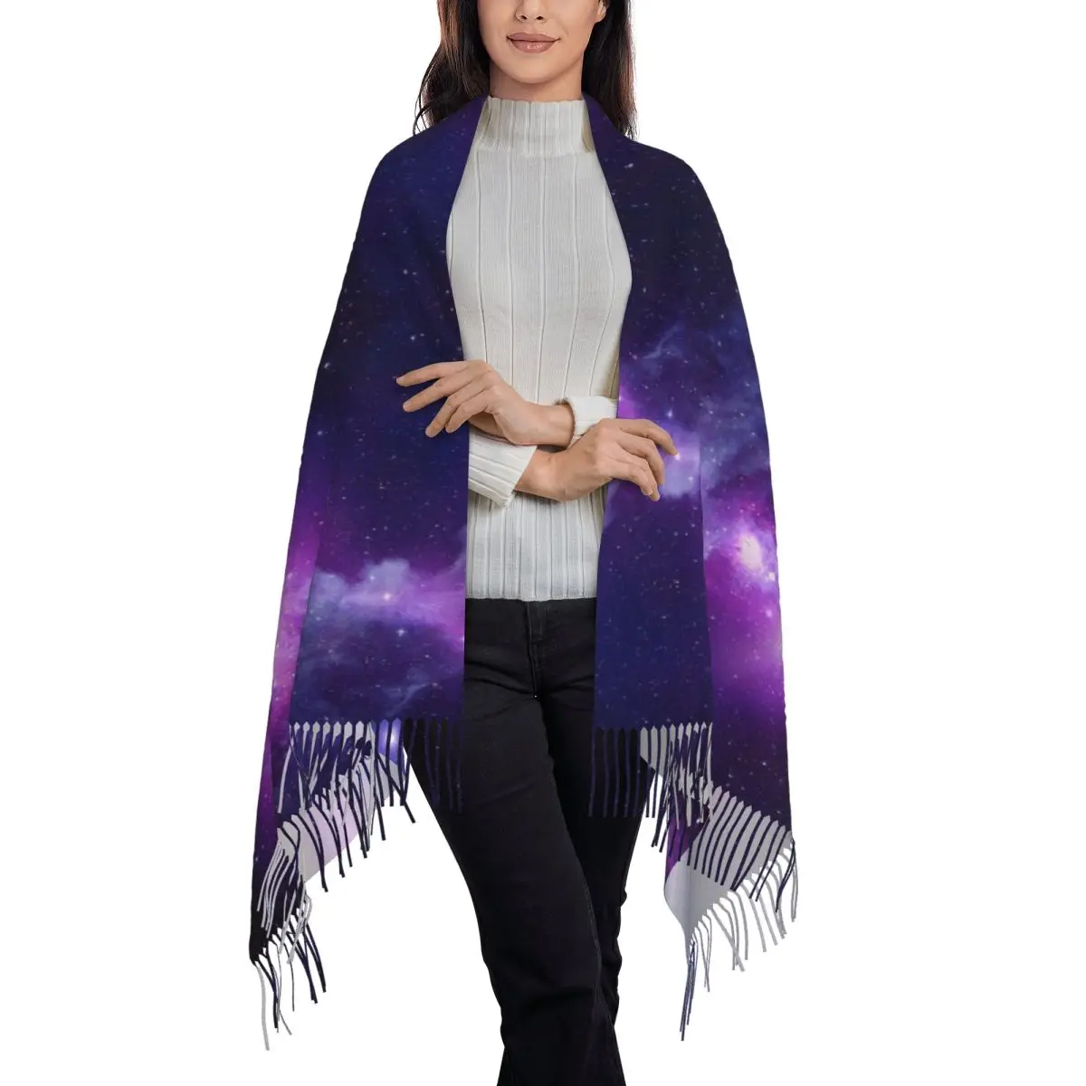 Galaxy Scarf Tassel Scarves Women Soft Warm Shawls and Wraps Long Fall Winter Shawl Wrap