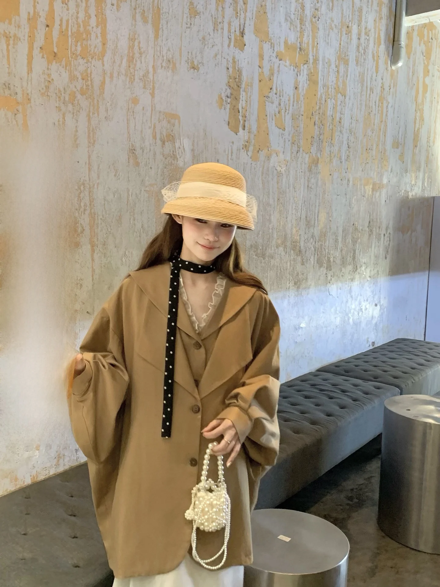 

Peachcola Women's Oversized Cotton Jacket Heavyweight Loose Fit Winter Coat Long Sleeve Single Button Closure Regular ...