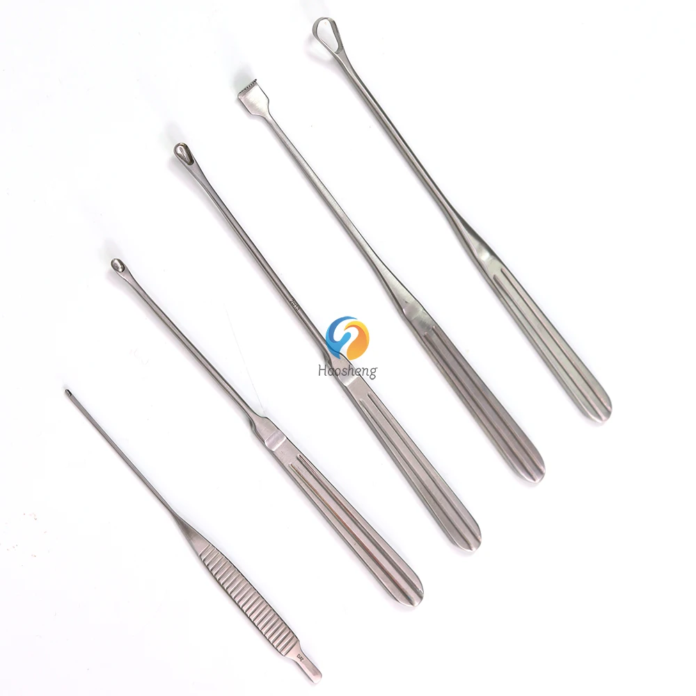 Reusable Fox Dermal Curette Cosmetic Plastic Surgery Instruments Heart Rake Type 4mm 5mm