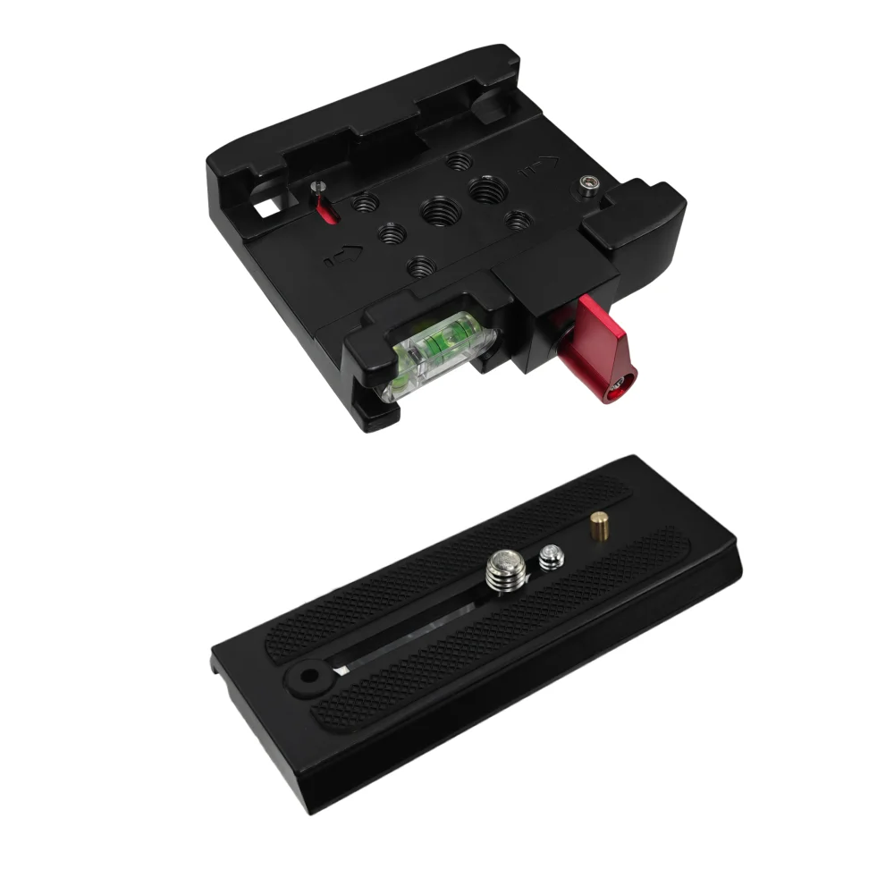 Adapter szybkozłączki do aparatu DSLR, kamery, statywu, monopodu, płyta ze stopu aluminium, mocowanie z otworami na śruby 1/4'' i 3/8'' — zdjęcie 6