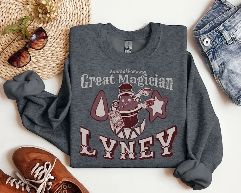 Lyney Vintage Great Magician Of Fontaine Cute Grim Malkin Cat Aesthetic Genshin Impact Cozy Heavy Blend Unisex Crewneck Sweater