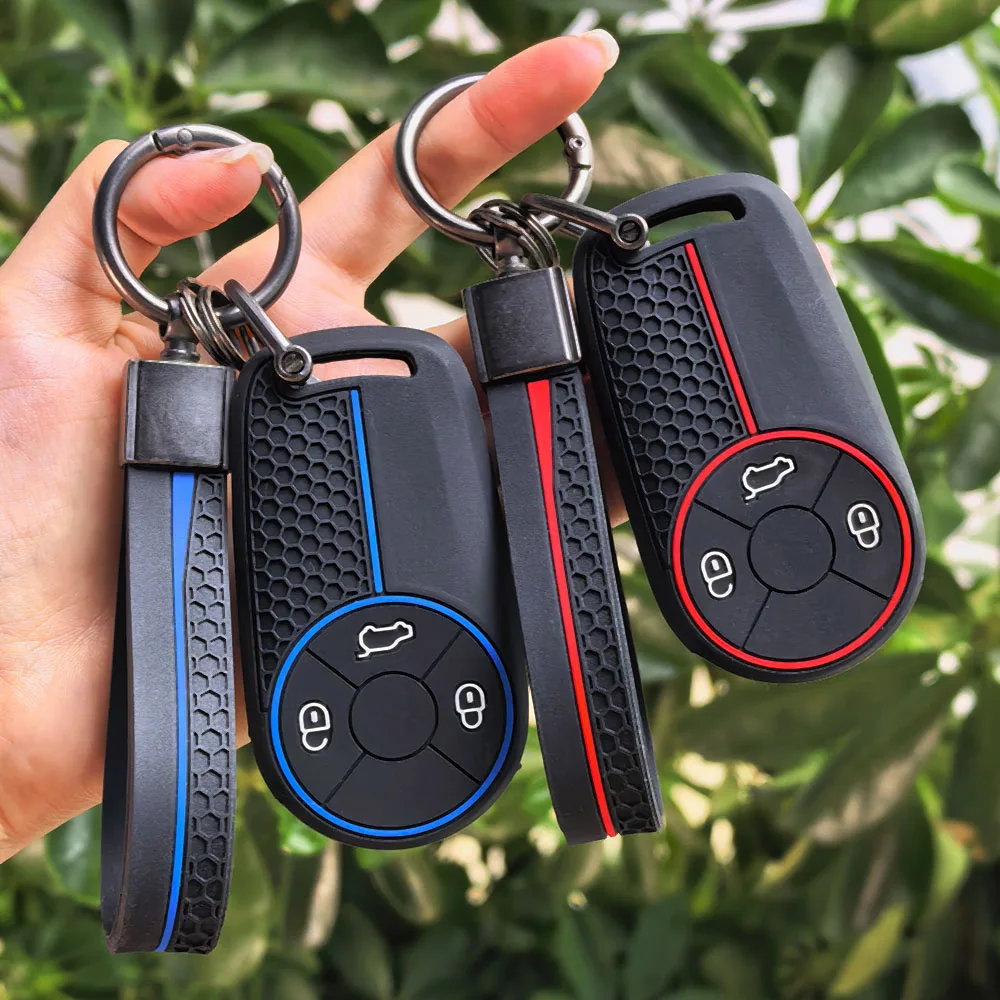 Silicone Car Key Case Cover For Ora Good Funky Lightning Ballet Cat GWM ORA 03 07 Car-Styling Holder Shell Protection