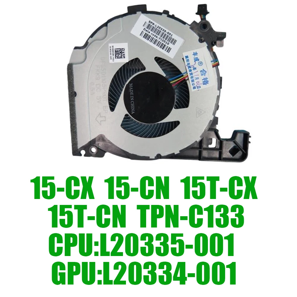 

For HP For Pavilion 15-CX 15-CN 15T-CX 15T-CN TPN-C133 L20335-001 L20334-001 89*91*11MM DC5V 4PIN Replacement Laptop CPU GPU Fan