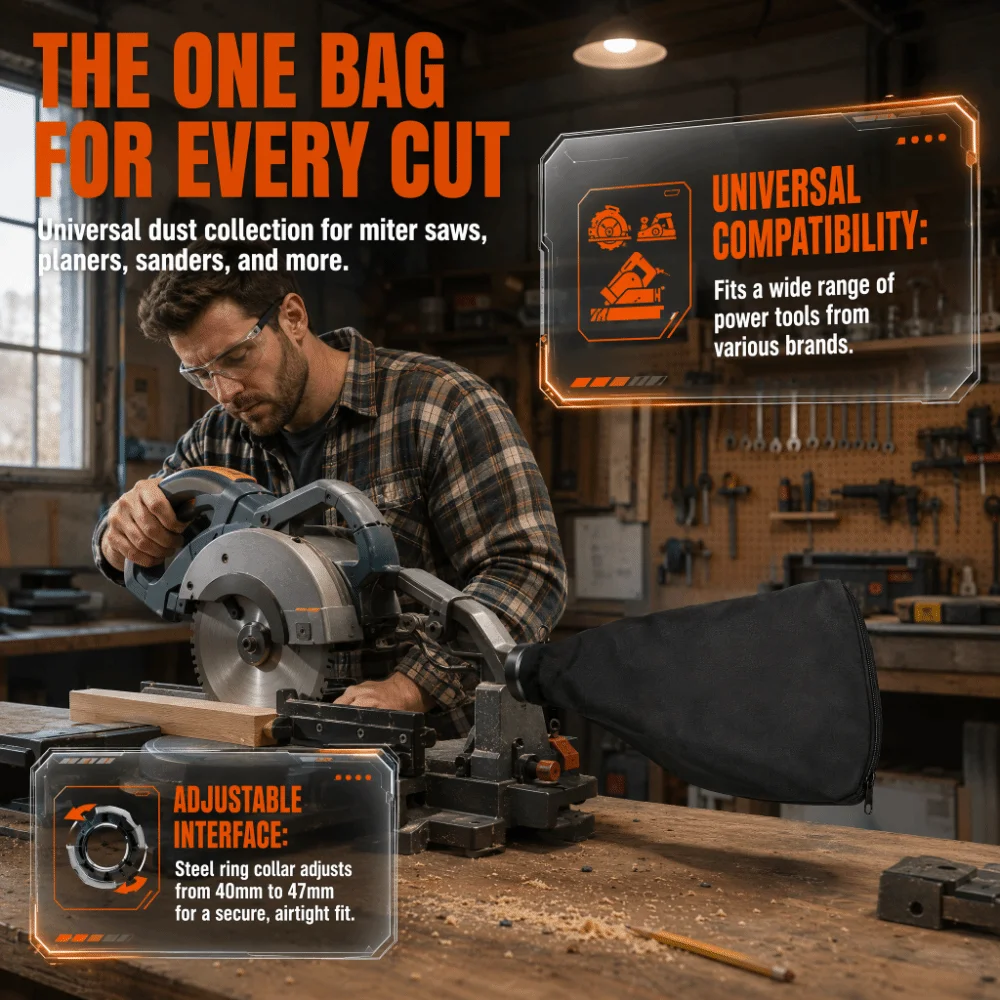 With Zipper Dust Collection Bag Steel Bracket Nylon Internal Universal Dust Bag Easy To Carry And Store Adjustable Wired Bracket