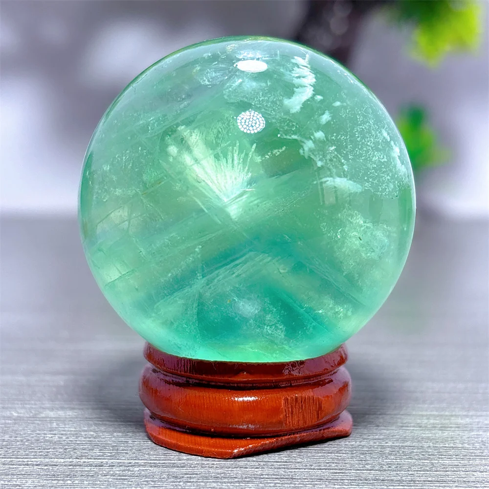 Rainbow Fluorite Sphere Natural Crystal Home Decor Items Room Decor Luck Quartz Stone Garden Reiki Healing Energy Love Gifts