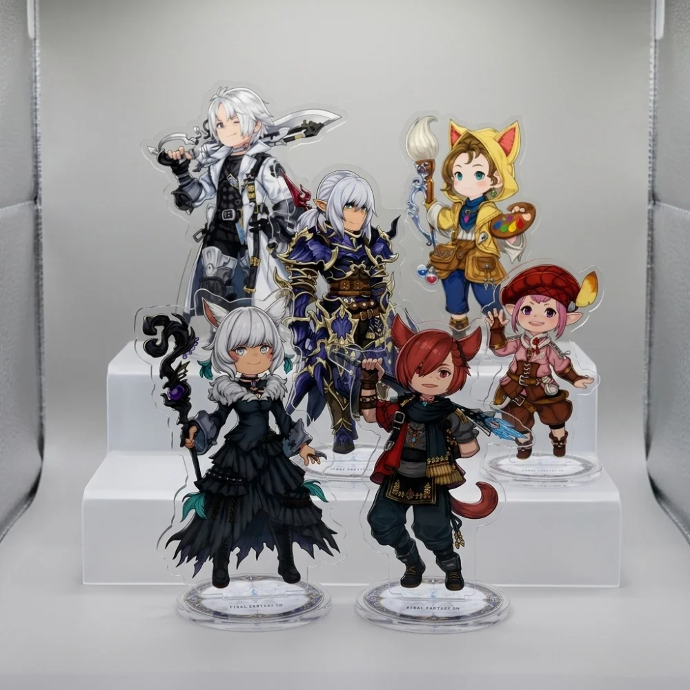 Anime Game Final Fantasy XIV Acrylic Stand Keychain 10cm Y'shtola G'raha Tia Estinien Alisaie Desk Decor Collectible Fans Gift