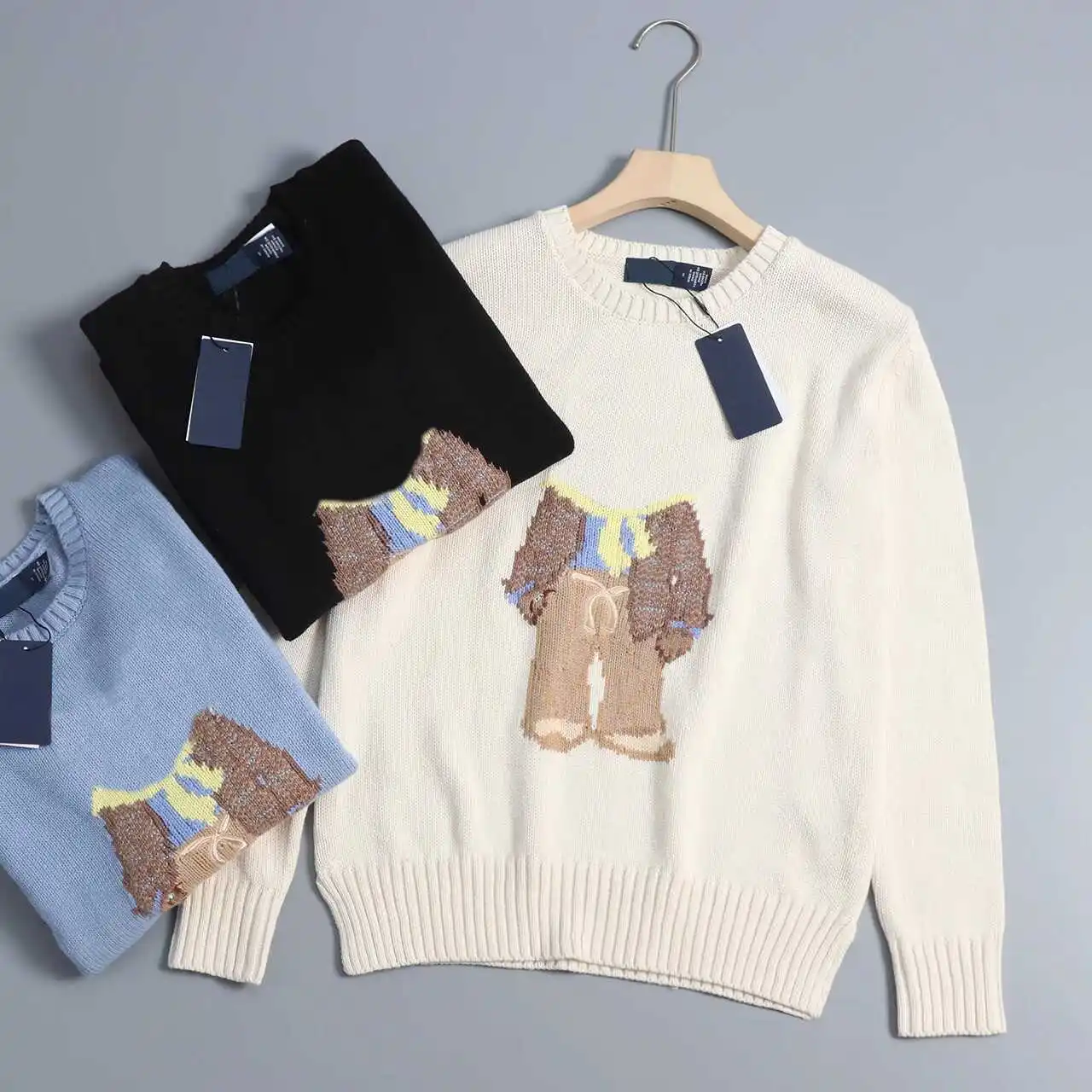 

Осень 2024, новый женский вязаный свитер Long Sve, круглый Ne American Sle, модный повседневный удобный топ